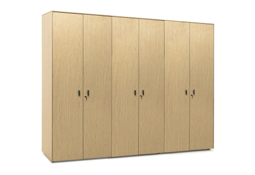 Шкаф для бумаг х 2 с гардеробом, цвет светлый дуб + черный