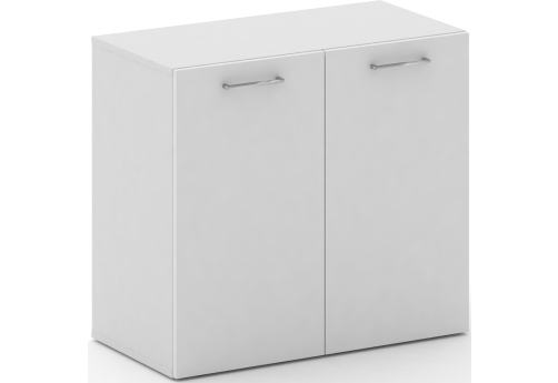 Шкаф широкий низкий закрытый Квентин, цвет белый + белый бриллиант
