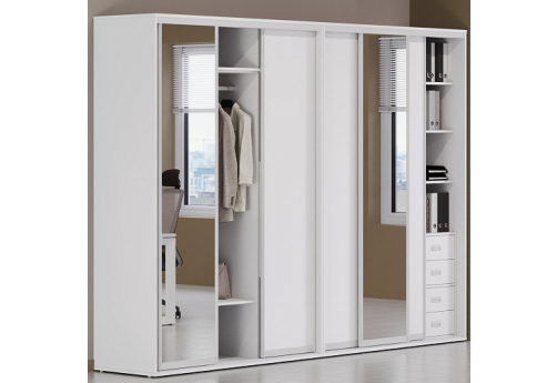 Группа комбинированных шкафов-купе Рио, цвет белый
