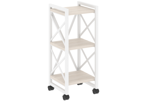 Стеллаж на колесных опорах Европа, цвет денвер светлый + белый