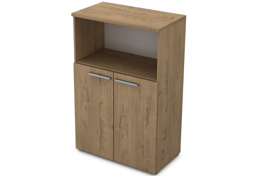 Шкаф средний (1 открытая полка) Платинум Персонал, цвет тиковое дерево