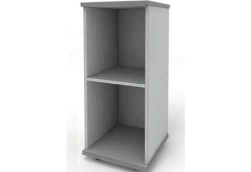 Стеллаж низкий узкий, цвет серый
