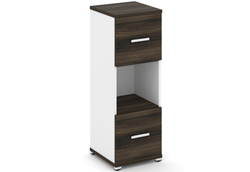 Шкаф одна узкая секция 3 ниши (2 фасада ЛДСП, 1 ниша) Динен, цвет дуб мали-белый