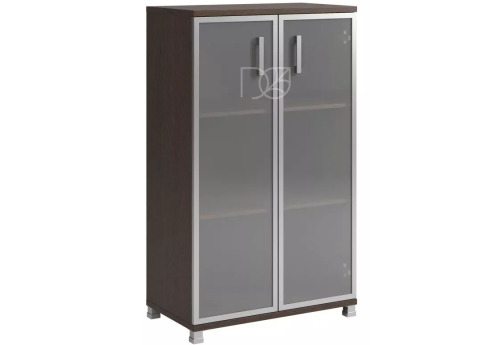 Шкаф низкий (стекло в раме), цвет венге