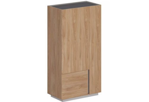 Шкаф (3 ящика, 2 распашных фасада + продольная штанга) левый, цвет гикори