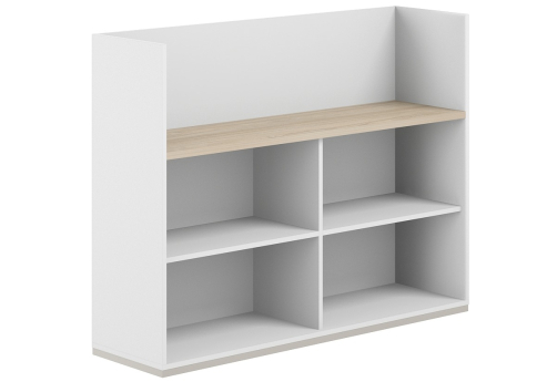 Стеллаж-комбо 1-сторонний с экраном ЛДСП Фламинго, цвет белый + акация