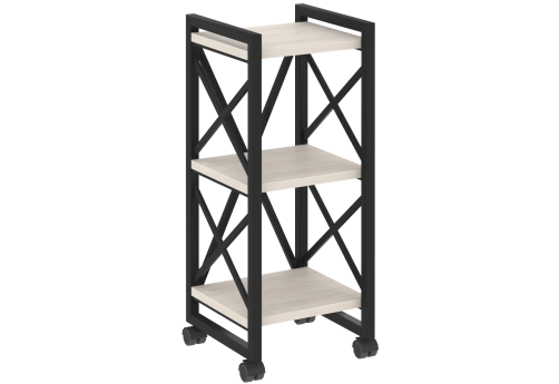 Стеллаж на колесных опорах Европа, цвет денвер светлый + черный
