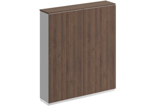 Шкаф для документов закрытый Римини, цвет дуб темный + белый + дуб темный