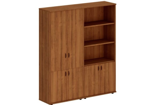 Шкаф комбинированный высокий (закрытый + полузакрытый) Мансберг, цвет орех