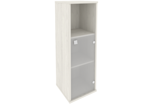 Шкаф средний узкий со стеклом (1 открытая полка), цвет дуб наварра