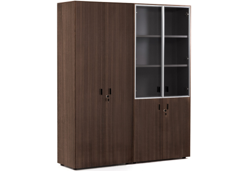 Шкаф комбинированный + для бумаг, цвет эвкалипт темный + черный