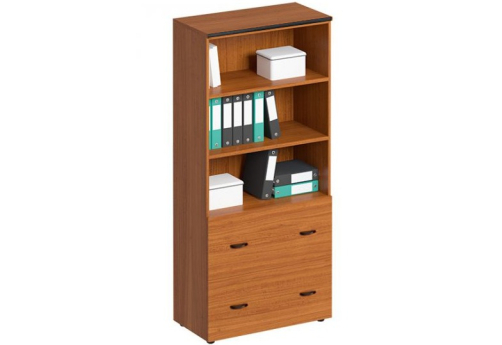 Шкаф для документов с ящиками высокий Линси, цвет орех