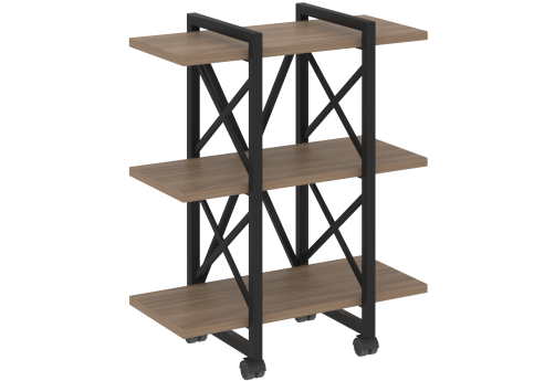 Стеллаж на колесных опорах Европа, цвет дуб аризона + черный