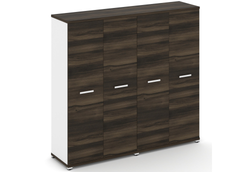 Шкаф две широкие секции 4 ниши (4 фасада ЛДСП, 4 ниши) Динен, цвет дуб мали-белый