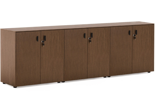 Шкаф 6 дверей, цвет орех + черный