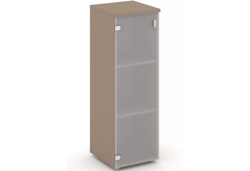 Шкаф средний узкий со стеклом левый, цвет латте