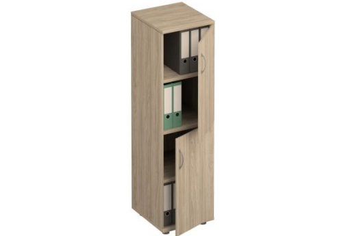 Шкаф для документов узкий закрытый 2 двери Тарли, цвет вяз светлый
