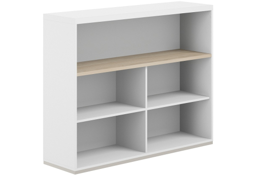 Стеллаж-комбо 1-сторонний с топом с экраном ЛДСП Фламинго, цвет белый + акация