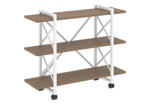 Стеллаж на колесных опорах Европа, цвет дуб аризона + белый