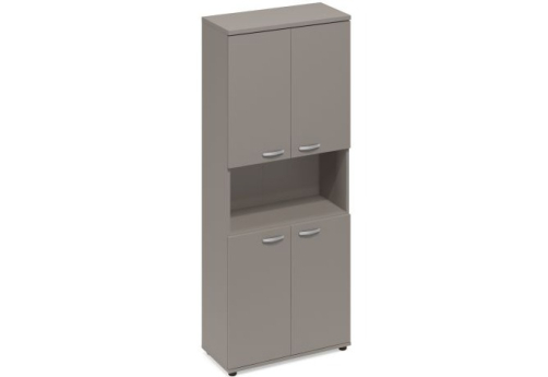 Шкаф высокий широкий с нишей Мира Нумо, цвет мокко премиум