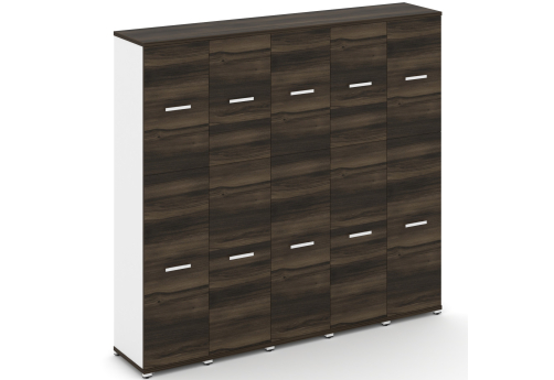 Шкаф пять узких секций 5 ниш (5 фасада ЛДСП, 3 ниши + 5 фасадов ЛДСП, 2 ниши) Динен, цвет дуб мали-белый