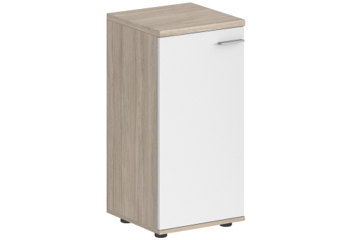 Шкаф низкий с задней стенкой HDF левый Индиго Вуд, цвет дуб светлый + белый