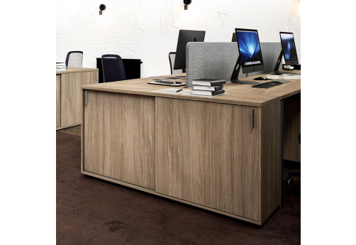 Шкаф-купе низкий с замком Индиго Вуд, цвет дуб темный