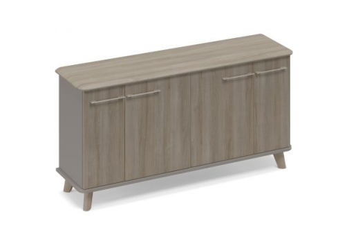 Шкаф низкий закрытый Види Вуд, цвет мокко + вяз