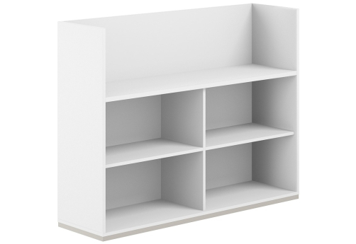 Стеллаж-комбо 1-сторонний с экраном ЛДСП Фламинго, цвет белый