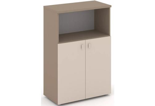 Шкаф средний широкий (1 открытая полка), цвет латте + капучино