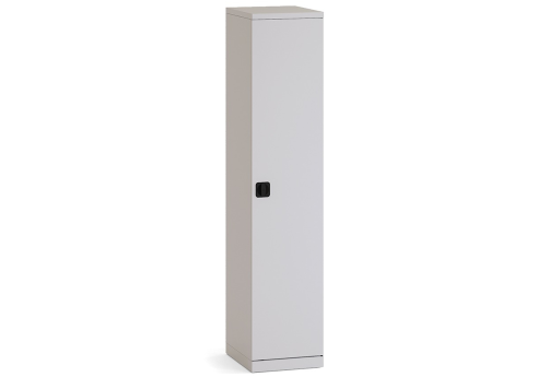 Шкаф металлический узкий 4 полки (универсальный правый/левый), цвет белый