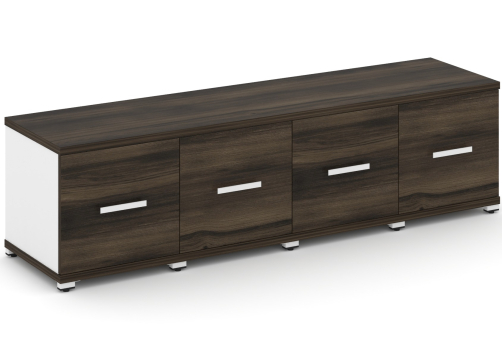 Шкаф четыре узкие секции 1 ниша (4 фасада ЛДСП, 1 ниша) Динен, цвет дуб мали-белый