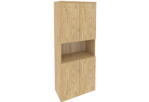 Шкаф высокий широкий с нишей, цвет тиквуд светлый