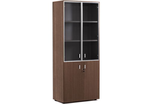 Шкаф комбинированный, цвет эвкалипт темный + хром