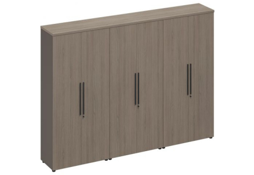 Шкаф комбинированный (закрытый-закрытый-одежда) Британия, цвет дуб + серый