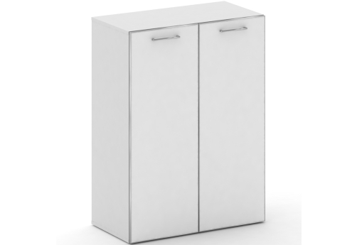 Шкаф широкий средний (со стеклом) Квентин, цвет белый бриллиант