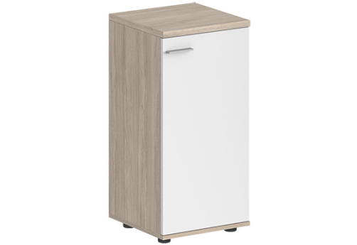 Шкаф низкий с задней стенкой HDF правый Индиго Вуд, цвет дуб светлый + белый