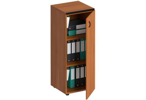 Шкаф для документов средний узкий закрытый Линси, цвет орех