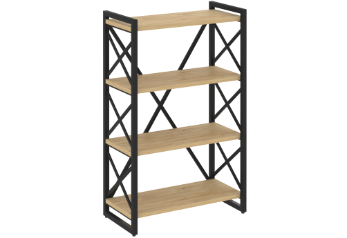 Стеллаж Европа, цвет тиквуд светлый + черный