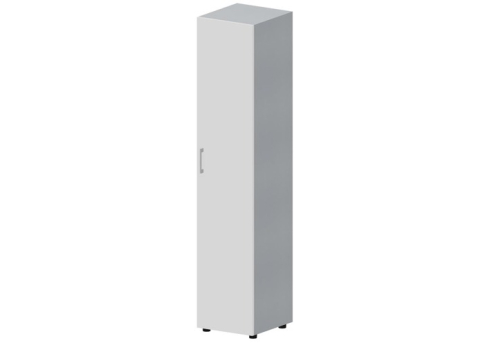 Шкаф высокий узкий закрытый правый Киви, цвет белый