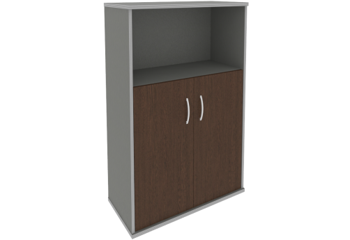 Шкаф средний с полкой, цвет венге + металлик