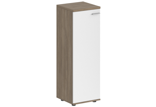 Шкаф средний с задней стенкой ЛДСП левый Индиго Вуд, цвет дуб темный + белый