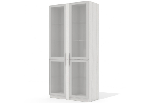 Шкаф высокий со стеклом (4 двери) Нордвик, цвет дуб