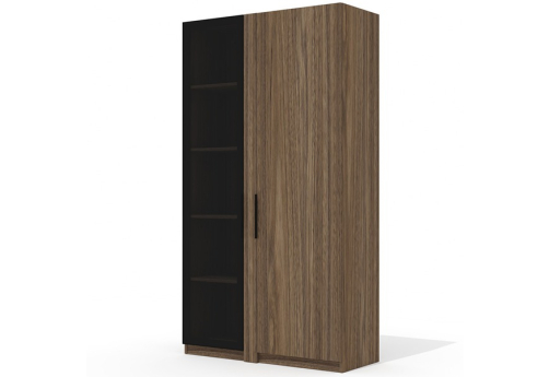Шкаф-гардероб (4 полки под стеклом) Нордвик, цвет палдао