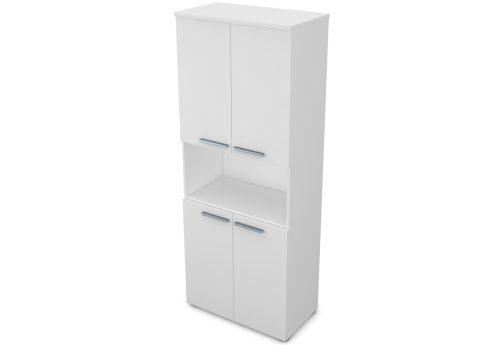 Шкаф для документов с нишей Платинум Персонал, цвет белый премиум