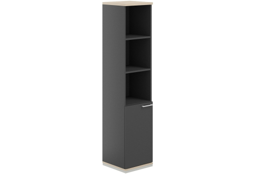 Шкаф левый 5 уровней полуоткрытый Фламинго, цвет антрацит + акация