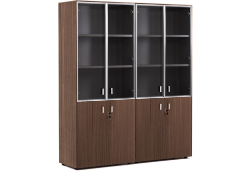 Шкаф комбинированный х 2, цвет эвкалипт темный + хром