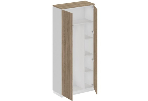 Шкаф для одежды с дополнением Римини, цвет дуб светлый + белый + дуб светлый
