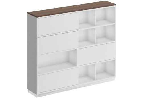 Шкаф-купе Римини, цвет дуб темный + белый + белый