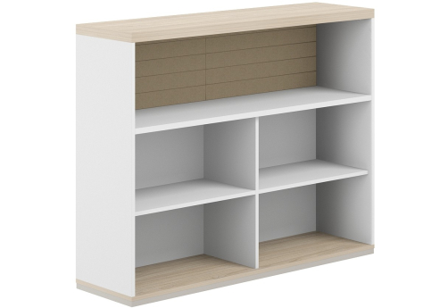 Стеллаж-комбо 1-сторонний с топом с экраном тканевым высоким Фламинго, цвет белый + акация + бежевый